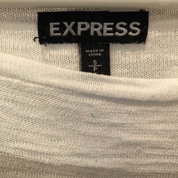 Express White/Grey Stripe Shirt Sz Small - Picture 3 of 6